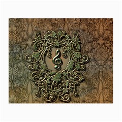 Elegant Clef With Floral Elements On A Background With Damasks Small Glasses Cloth (2-side)