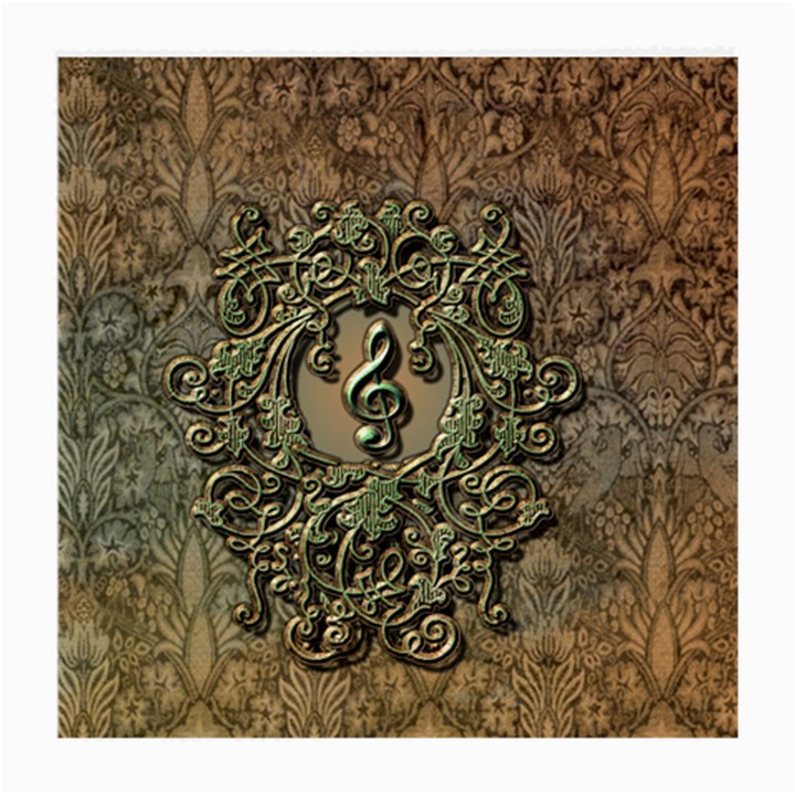 Elegant Clef With Floral Elements On A Background With Damasks Medium Glasses Cloth