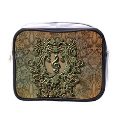 Elegant Clef With Floral Elements On A Background With Damasks Mini Toiletries Bags