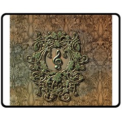 Elegant Clef With Floral Elements On A Background With Damasks Fleece Blanket (medium) 