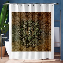 Elegant Clef With Floral Elements On A Background With Damasks Shower Curtain 60  X 72  (medium) 