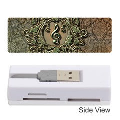 Elegant Clef With Floral Elements On A Background With Damasks Memory Card Reader (stick) 