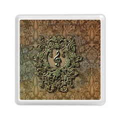 Elegant Clef With Floral Elements On A Background With Damasks Memory Card Reader (square) 