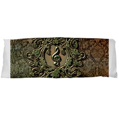 Elegant Clef With Floral Elements On A Background With Damasks Body Pillow Cases Dakimakura (two Sides) 