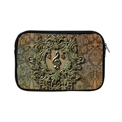 Elegant Clef With Floral Elements On A Background With Damasks Apple Ipad Mini Zipper Cases