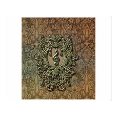 Elegant Clef With Floral Elements On A Background With Damasks Double Sided Flano Blanket (large)  by FantasyWorld7