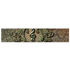 Elegant Clef With Floral Elements On A Background With Damasks Flano Scarf (small) 