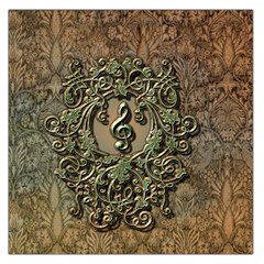 Elegant Clef With Floral Elements On A Background With Damasks Large Satin Scarf (square)