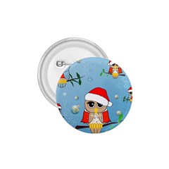 Funny, Cute Christmas Owls With Snowflakes 1 75  Buttons by FantasyWorld7