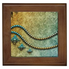 Elegant Vintage With Pearl Necklace Framed Tiles by FantasyWorld7