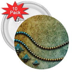 Elegant Vintage With Pearl Necklace 3  Buttons (10 Pack) 