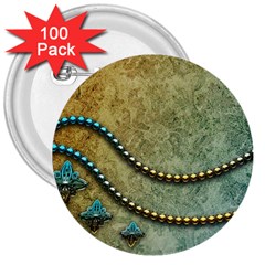 Elegant Vintage With Pearl Necklace 3  Buttons (100 Pack) 