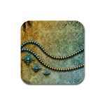 Elegant Vintage With Pearl Necklace Rubber Square Coaster (4 pack)  Front