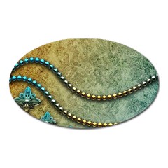 Elegant Vintage With Pearl Necklace Oval Magnet