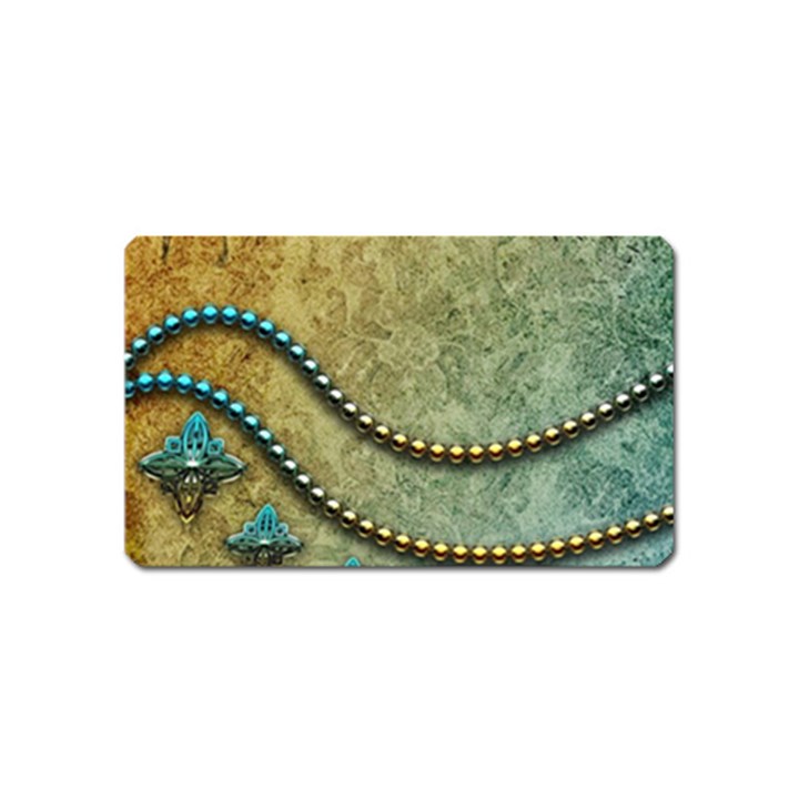 Elegant Vintage With Pearl Necklace Magnet (Name Card)