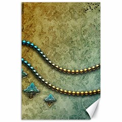 Elegant Vintage With Pearl Necklace Canvas 24  X 36 