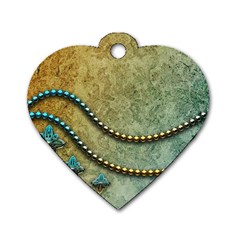 Elegant Vintage With Pearl Necklace Dog Tag Heart (one Side)