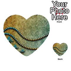 Elegant Vintage With Pearl Necklace Multi-purpose Cards (heart)  by FantasyWorld7