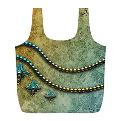 Elegant Vintage With Pearl Necklace Full Print Recycle Bags (l) 