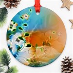 Wonderful Flowers In Colorful And Glowing Lines Ornament (Round) 