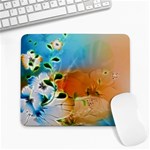 Wonderful Flowers In Colorful And Glowing Lines Large Mousepads