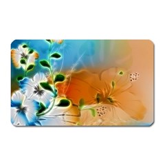 Wonderful Flowers In Colorful And Glowing Lines Magnet (rectangular)