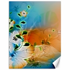 Wonderful Flowers In Colorful And Glowing Lines Canvas 12  X 16  