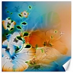 Wonderful Flowers In Colorful And Glowing Lines Canvas 16  X 16  