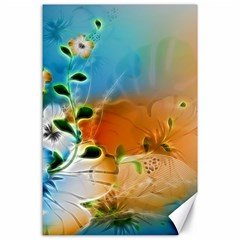 Wonderful Flowers In Colorful And Glowing Lines Canvas 24  X 36 