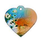 Wonderful Flowers In Colorful And Glowing Lines Dog Tag Heart (Two Sides) Front