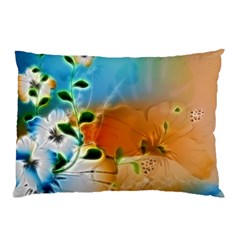 Wonderful Flowers In Colorful And Glowing Lines Pillow Cases by FantasyWorld7