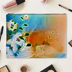 Wonderful Flowers In Colorful And Glowing Lines Cosmetic Bag (xl)