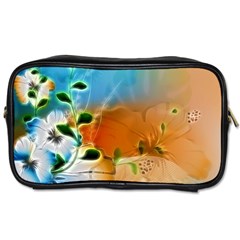 Wonderful Flowers In Colorful And Glowing Lines Toiletries Bags 2-side by FantasyWorld7