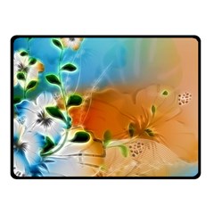 Wonderful Flowers In Colorful And Glowing Lines Fleece Blanket (small)