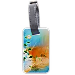 Wonderful Flowers In Colorful And Glowing Lines Luggage Tags (one Side) 