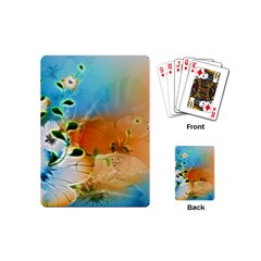 Wonderful Flowers In Colorful And Glowing Lines Playing Cards (mini) 