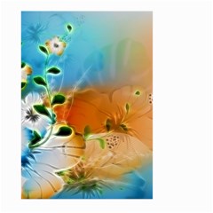 Wonderful Flowers In Colorful And Glowing Lines Large Garden Flag (two Sides) by FantasyWorld7