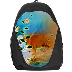 Wonderful Flowers In Colorful And Glowing Lines Backpack Bag