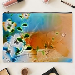 Wonderful Flowers In Colorful And Glowing Lines Cosmetic Bag (xxxl) 