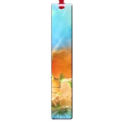 Wonderful Flowers In Colorful And Glowing Lines Large Book Marks