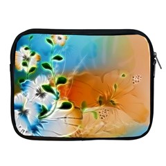 Wonderful Flowers In Colorful And Glowing Lines Apple Ipad 2/3/4 Zipper Cases