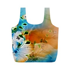 Wonderful Flowers In Colorful And Glowing Lines Full Print Recycle Bags (m) 