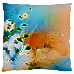 Wonderful Flowers In Colorful And Glowing Lines Standard Flano Cushion Cases (two Sides)  by FantasyWorld7