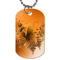 Awesome Summer  Flowers In Soft Red And Yellow Dog Tag (two Sides)