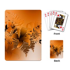 Awesome Summer  Flowers In Soft Red And Yellow Playing Card