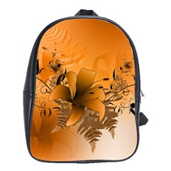 Awesome Summer  Flowers In Soft Red And Yellow School Bags(large) 