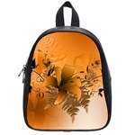 Awesome Summer  Flowers In Soft Red And Yellow School Bags (Small)  Front