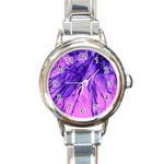 Special Fireworks Pink,blue Round Italian Charm Watches Front