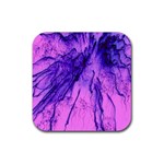 Special Fireworks Pink,blue Rubber Coaster (Square)  Front