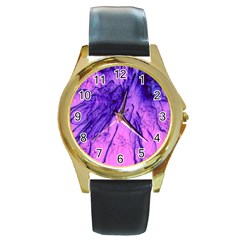 Special Fireworks Pink,blue Round Gold Metal Watches by ImpressiveMoments